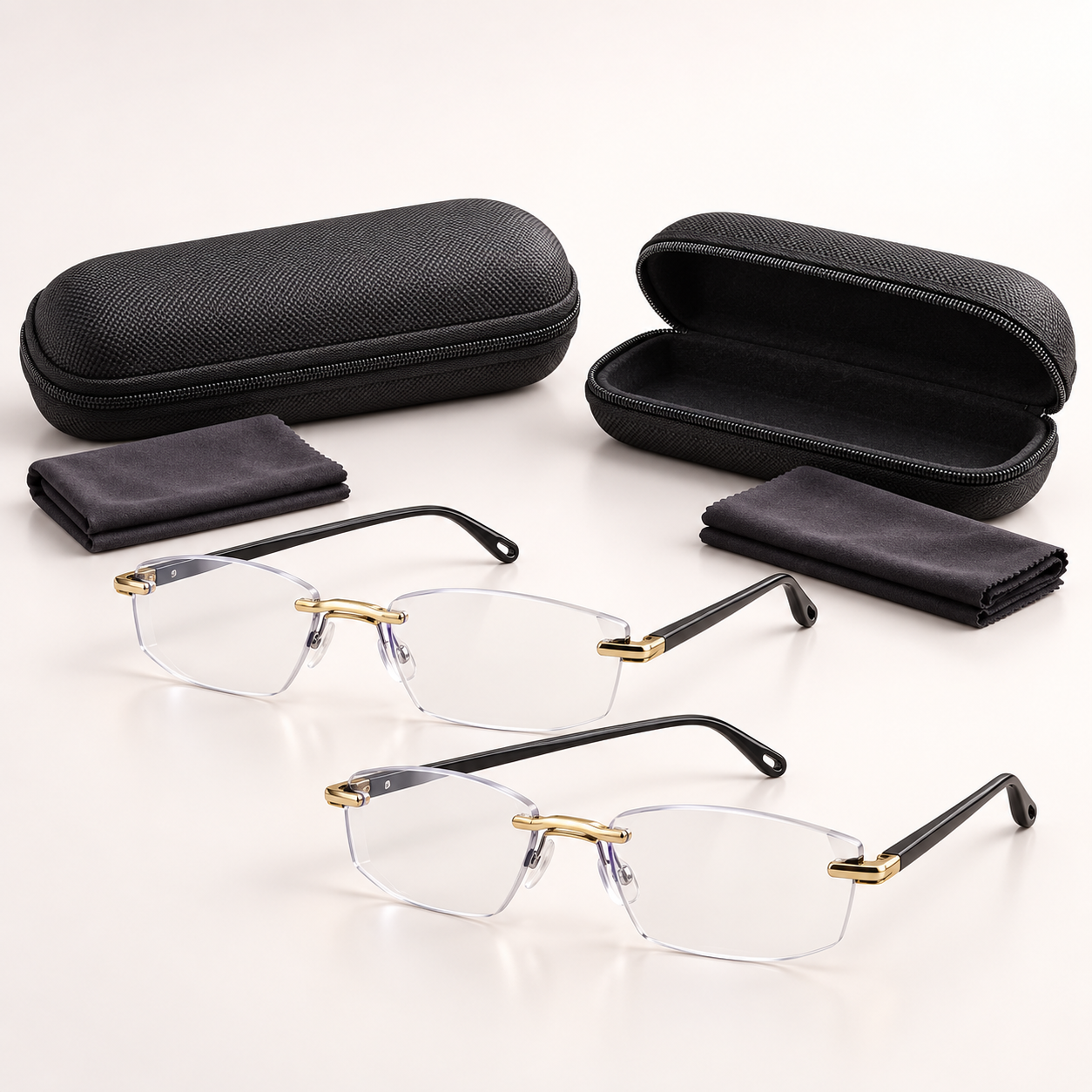 Dos gafas Lezzu con dos estuches y dos paños incluidos